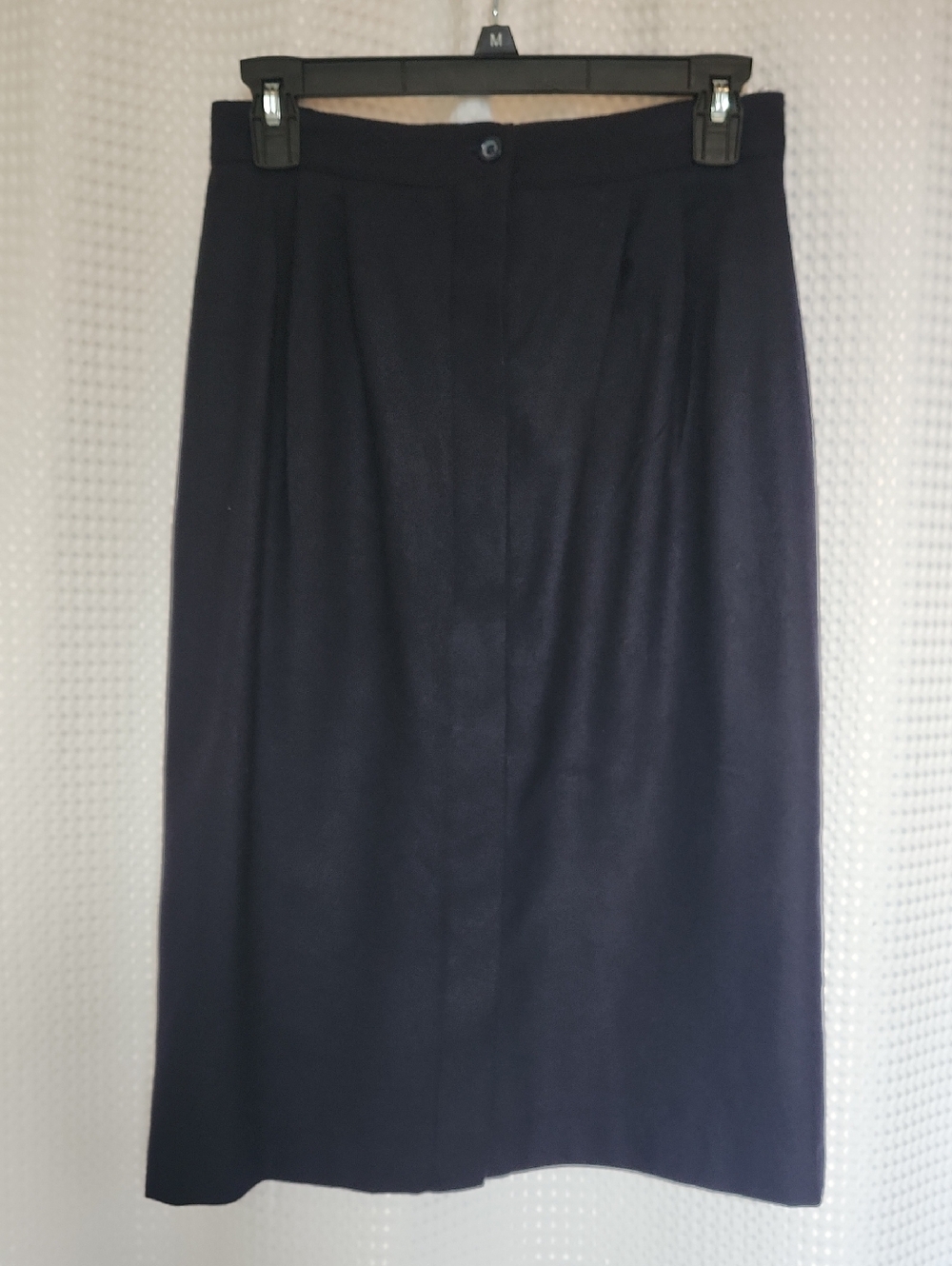 Vintage Giorgio Sant’Angelo Navy 100% Wool Pencil Skirt 8 Button Modest Academia - Picture 6 of 10